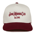 thumbnail image 1 of Funky Junque Two Tone Vintage Snapback Trucker Hat - Slow Morning Club - Burgundy/Beige, 1 of 6