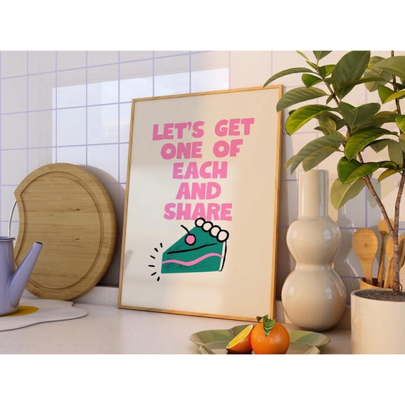 Funky Kitchen Cake Dessert Food Cherry Cake Aesthetic Food Quote Decor Unframed Paper Print
