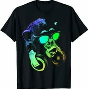 Funky Monkey Tee: Retro Shades & Headphones for a Cool Vibe