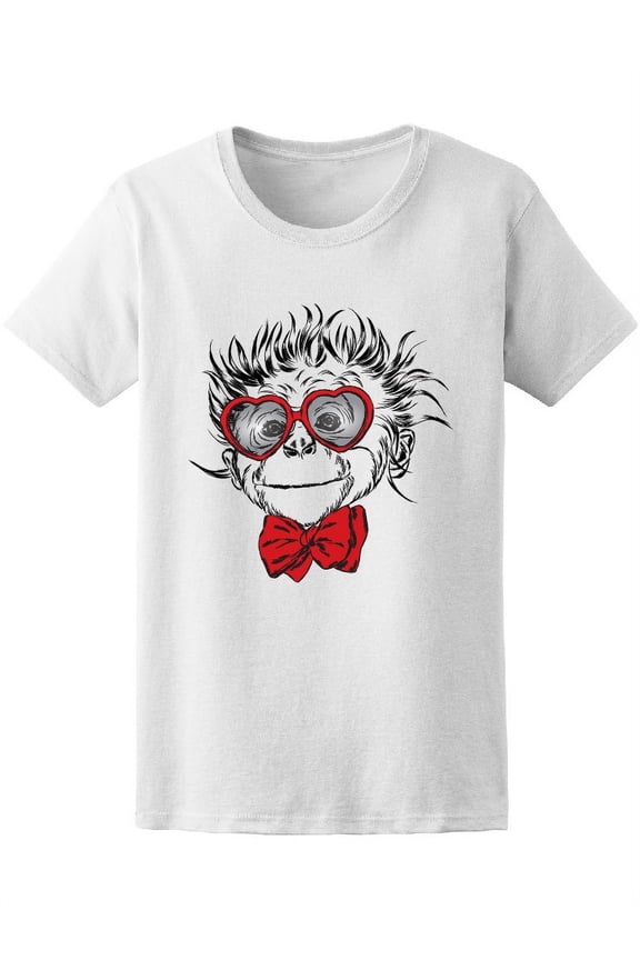 Funky Monkey With Glasses T-Shirt Women -Image by Shutterstock, Female Medium