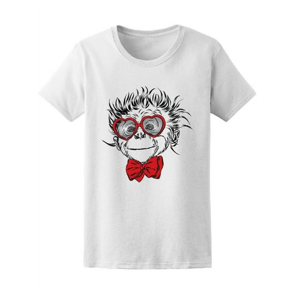 Funky Monkey With Glasses T-Shirt Women -Image by Shutterstock, Female x-Large
