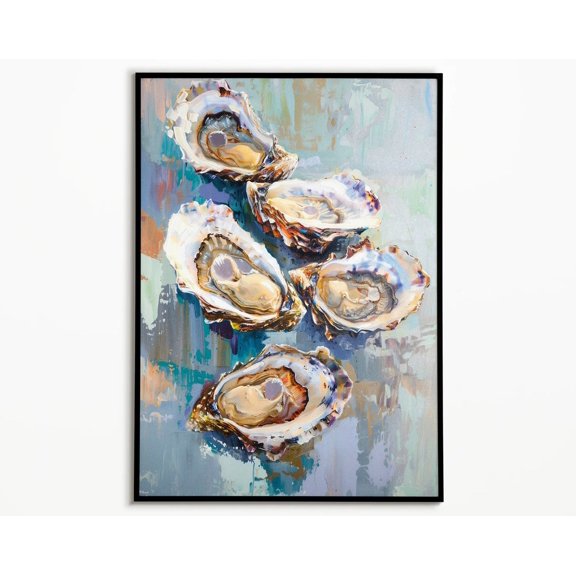 Funky Oyster Shell Abstract Coastal Wall Art Print, Unframed Paper Poster 8x10in