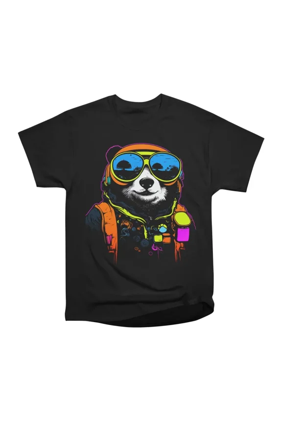 Funky Panda Bear Flight T-Shirt Tee Gift For Him Merch For Her Apparel For Friend