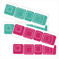 thumbnail image 1 of Funky R/Squares Wall Sticker Vinyl Decal, Hot Pink/Turquoise, 40-Piece, 1 of 4