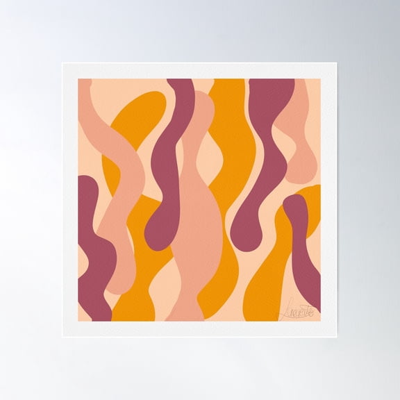 Funky Retro Lava Lamp 70S Pattern Poster Wall Art, Modern Wall Decor For Living Room Bedroom, 24x24 UNFRAMED