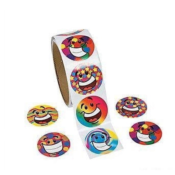 Funky Smile Face Stickers (100Pc) - Stationery - 100 Pieces