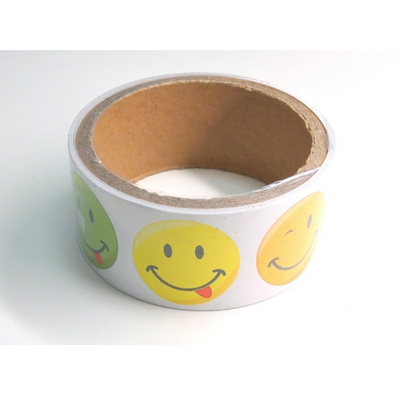 Funky Smiley Face Sticker Roll (100 Stickers)
