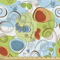 thumbnail image 1 of Ambesonne Funky Fabric by the Yard Upholstery, Whimsical Doodle Swirls, 10 Yards, Multicolor, 1 of 4