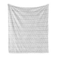 thumbnail image 1 of Funky Soft Flannel Fleece Blanket, Abstract Geometric Pattern Wavy Delicate Stripes Fine and Simple Art Greyscale, Cozy Plush for Indoor and Outdoor Use, 70" x 90", Dimgray Pale Grey, by Ambesonne, 1 of 5