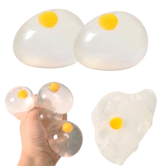 Funky Splat Eggs Ball Adult Fidget Sensory Balls - Marbled Soft Tactile - Stress Relief Dough Figurine for Teens & Adults - Random Color Birthday & Easter Basket Gift