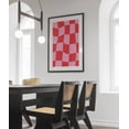 Chequerboard Border Funky Squares Checkered Wavy Red Trendy No White Border Geometric Wall ...