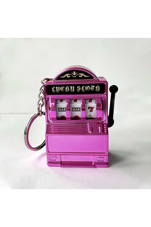 Funky Style Slot Machine Keychain - Novelty Plastic Mobile Phone Pendant, Creative Bag Charm, Unique Accessory for Gaming Enthusiasts - Key Chain Gift