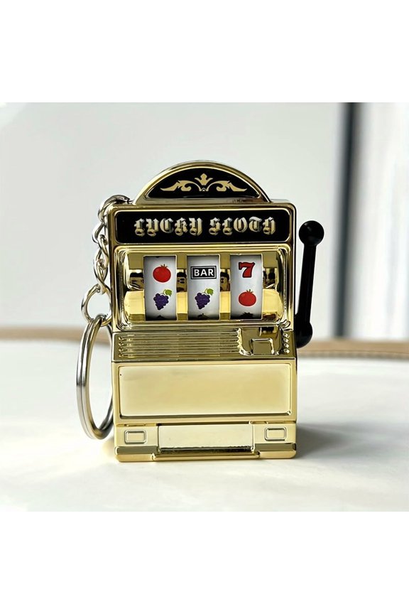 Funky Style Slot Machine Keychain - Novelty Plastic Mobile Phone Pendant, Creative Bag Charm, Unique Accessory for Gaming Enthusiasts - Key Chain Gift