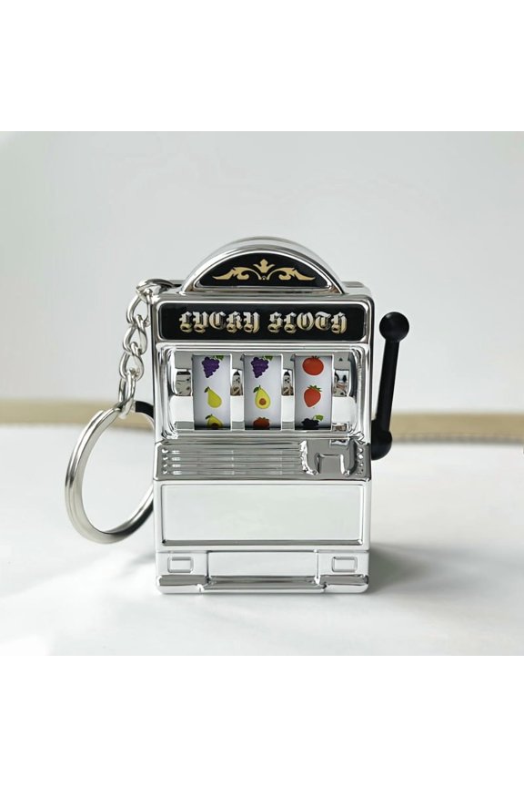 Funky Style Slot Machine Keychain - Novelty Plastic Mobile Phone Pendant, Creative Bag Charm, Unique Accessory for Gaming Enthusiasts - Key Chain Gift
