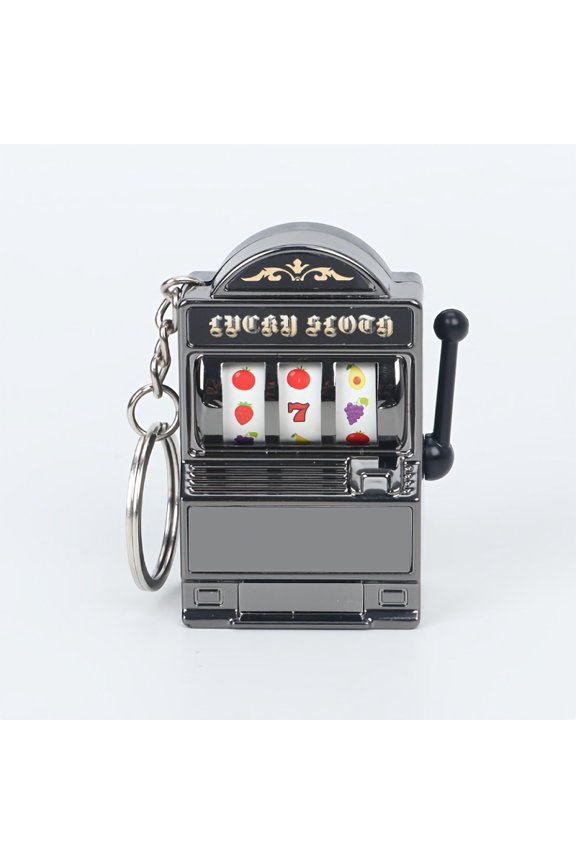 Funky Style Slot Machine Keychain - Novelty Plastic Mobile Phone Pendant, Creative Bag Charm, Unique Accessory for Gaming Enthusiasts - Key Chain Gift