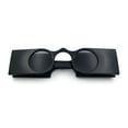 thumbnail image 1 of Funky Thick Artsy Rectangle Bar Keyhole Bridge Circle Lens Sunglasses Shiny Black - Black, 1 of 8