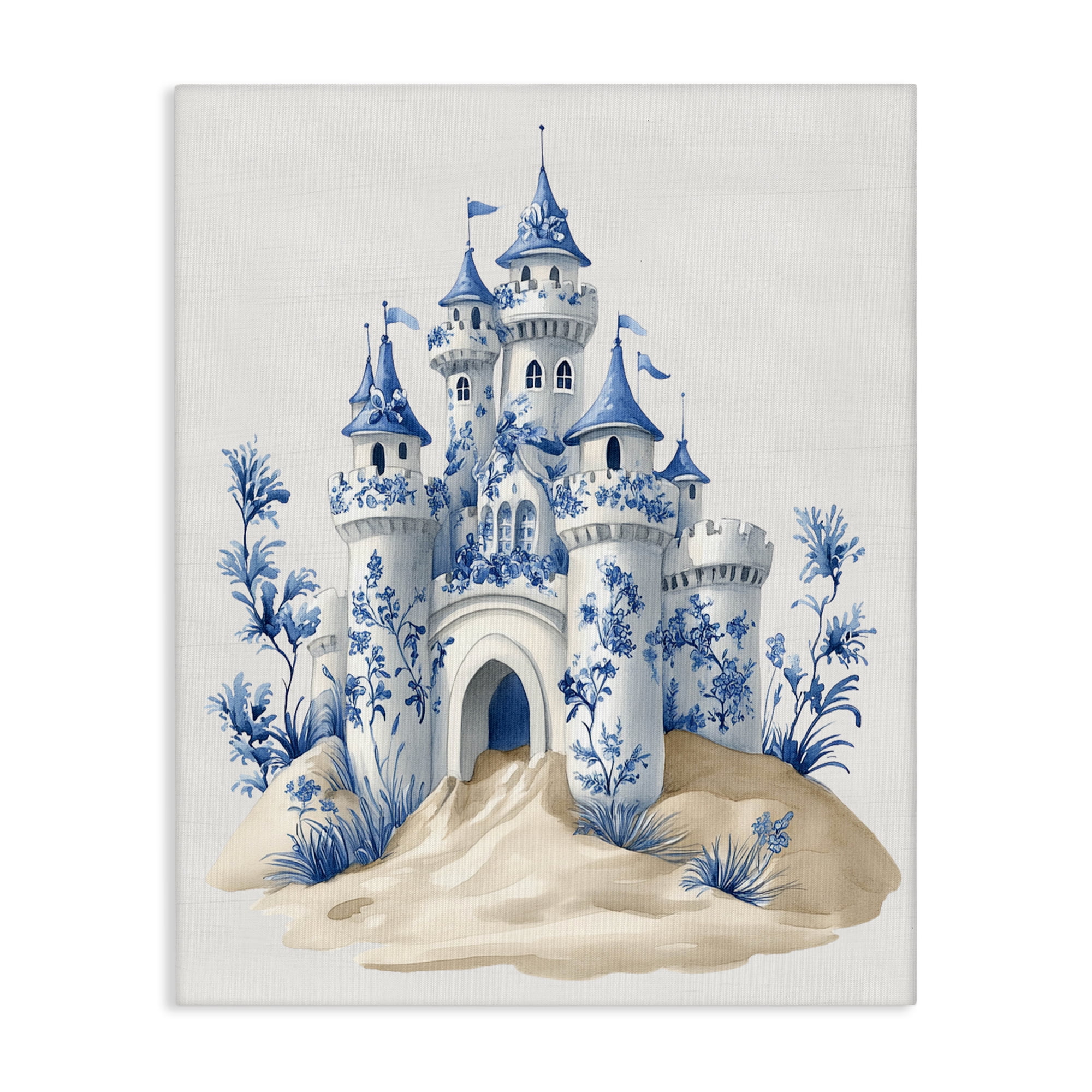 Funky Toile Castle Canvas Wall Art, design by Lettered and Lined