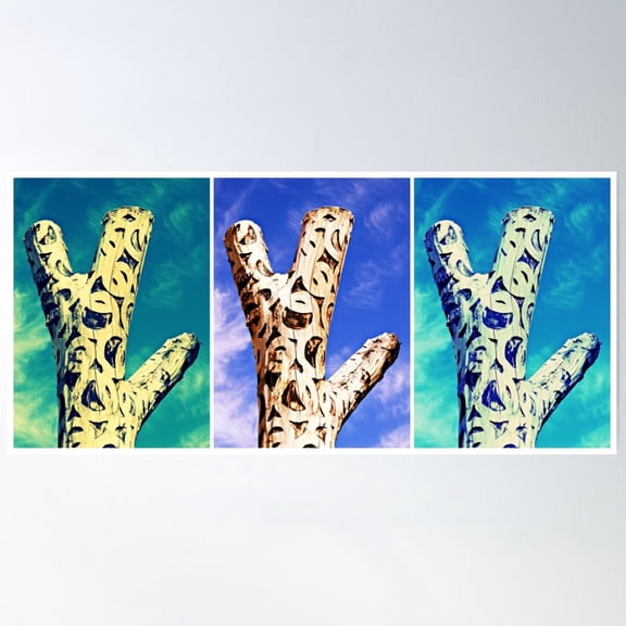 Funky Tree Design Poster Wall Art, Modern Wall Decor For Living Room Bedroom, 24x36 UNFRAMED