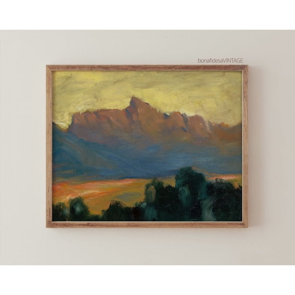 Funky Wall Art Maximalist Decor Altered Quirky Feminine Landscape Version Four, Unframed Paper Print