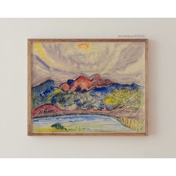 Funky Wall Art Poster, Maximalist Decor, Altered Art, Quirky Wall Art Poster, Feminine Wall Art Poster, Altered Art Landscape, Unframed Poster Size 12x18 F03.1.18l1791