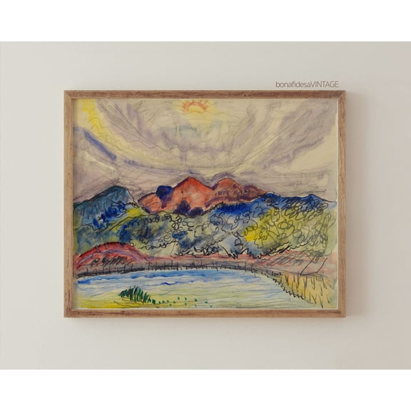 Funky Wall Art Poster, Maximalist Decor, Altered Art, Quirky Wall Art Poster, Feminine Wall Art Poster, Altered Art Landscape Warm Present Vintage UNFRAMED Poster Size 8x12