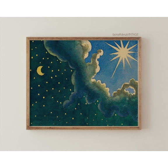 Funky Wall Art Poster, Maximalist Decor, Altered Art, Quirky Wall Art Poster, Feminine Wall Art Poster, Altered Art Landscape Warm Present Vintage UNFRAMED Poster Size 8x12