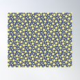 thumbnail image 1 of Funky Yellow Polka Dot Circle Pattern On Blue Background Poster Wall Art, Modern Wall Decor For Living Room Bedroom, 8x12 UNFRAMED, 1 of 3