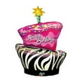 thumbnail image 1 of Funky Zebra Birthday Cake Foil Balloon, 1 of 2