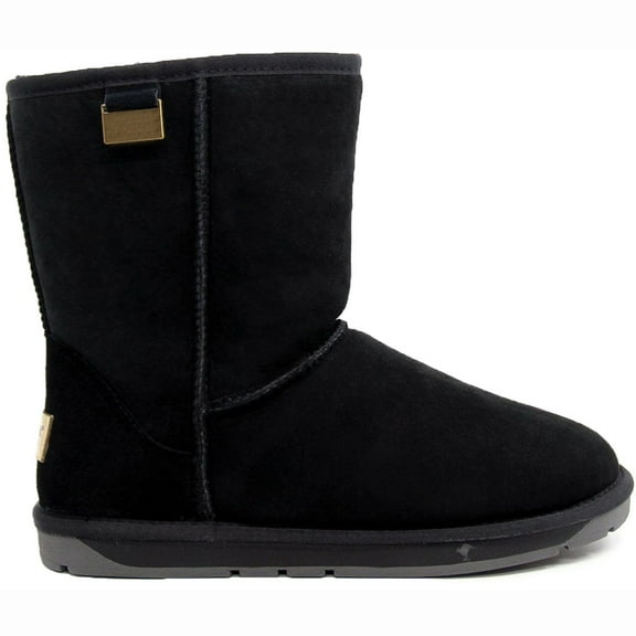 Funkymonkey Womens Snow Boots Mid Calf Comfortable Wool Lining Winter Boots Outdoor Non-slip Warm Shoes