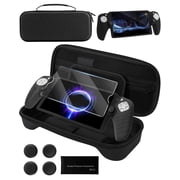 Funlab 4 in 1 Accessory Kit Compatible with Ps Portal Accessory Kit, Case/Protective Film/Thumb Clip - Black