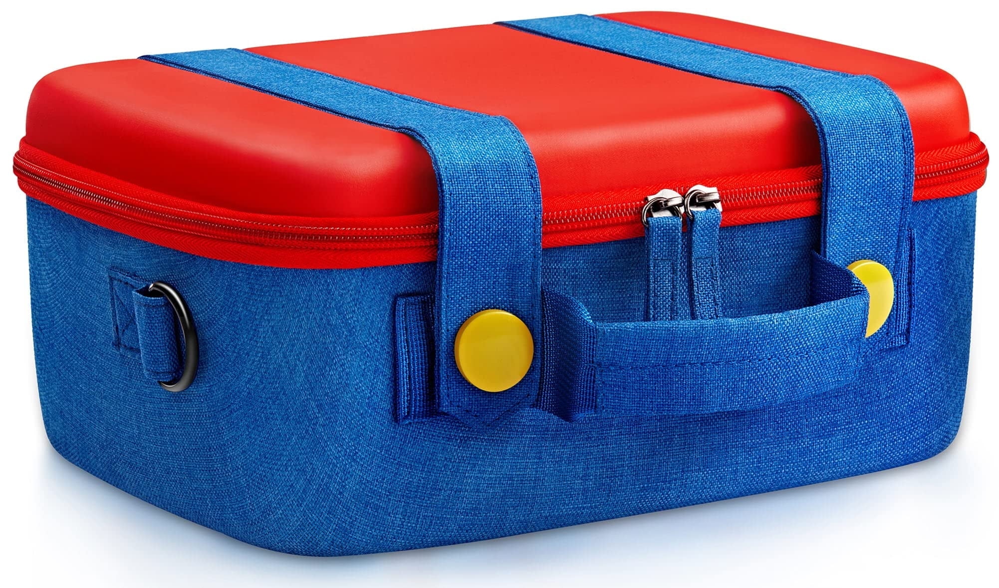 Funlab Nintendo Switch Carrying Case, Compatible with Switch/OLED and Controller Accessories, with 14 Game Holders - Red and Blue