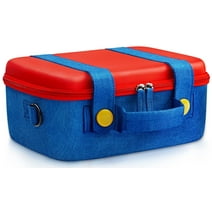 Funlab Switch Carrying Case for Nintendo Switch/OLED & Accessories with 14 Games Holder-Red & Blue