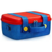 Funlab Nintendo Switch Carrying Case, Compatible with Switch/OLED and Controller Accessories, with 14 Game Holders - Red and Blue