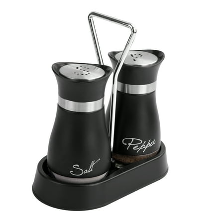 Funly mee Cute and Stylish Stainless Steel Black Salt And Pepper Shakers Sets