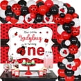 thumbnail image 1 of Funmemoir Ladybug 1st Birthday Decorations for Girls with Banner & Balloons, Red (73 Count), 1 of 6