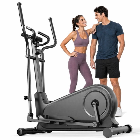 Funmily Heavy Duty Elliptical Machine for Home, 550 LBS Weight Capacity Magnetic Elliptical Trainer with 16 Resistance Levels, 3-Level Adjustable Pedals, Quiet Drive & LCD Monitor