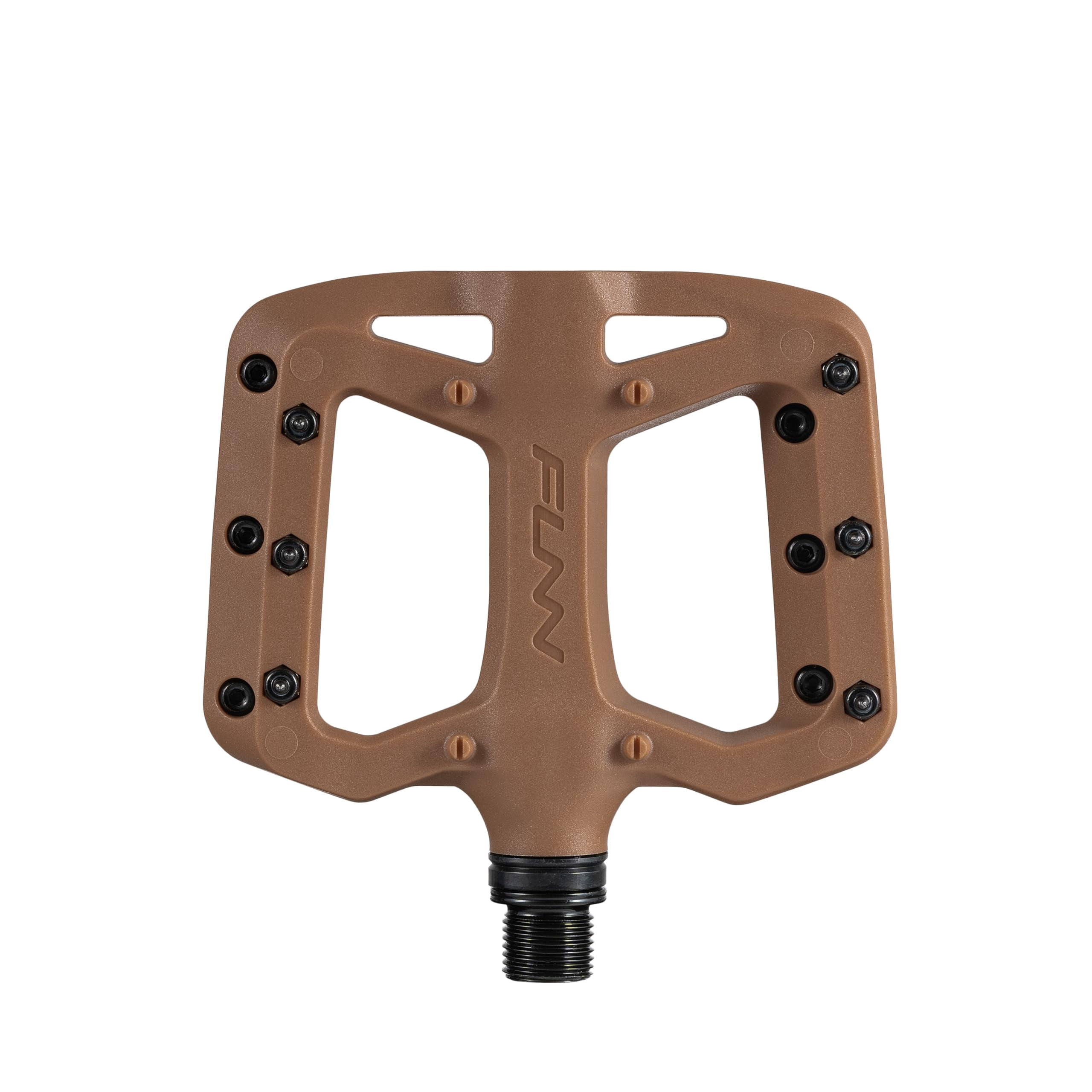 Alta Bicycle 507 Block PVC Metal Pedals - Brown/Chrome Platform Pedals, Sold As A Pair