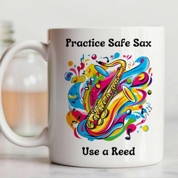 Funnaxophone Ceramic Mug Jazz Musician Gift.
