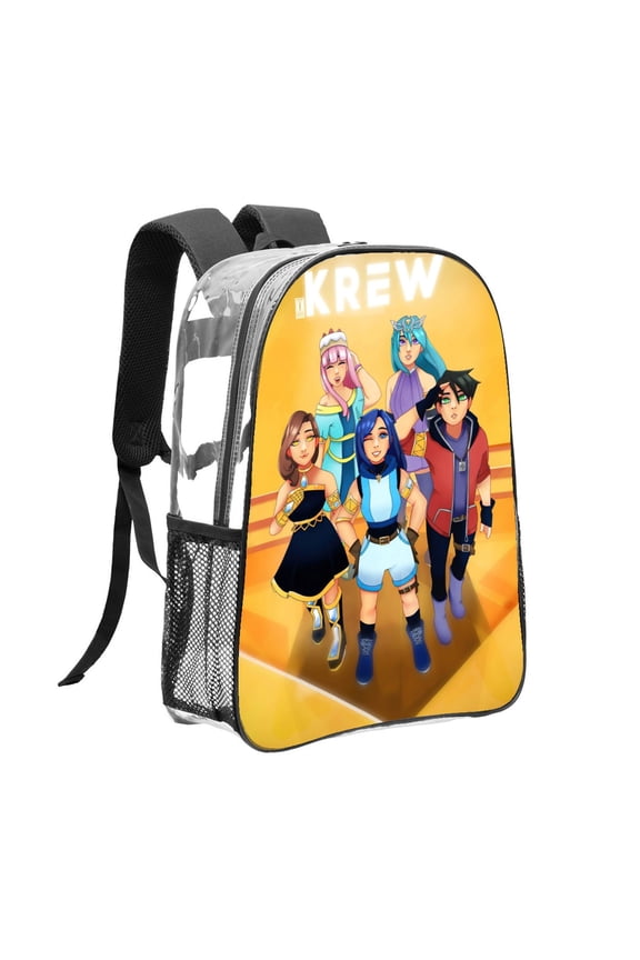 Funneh Krew Pattern Transparent Backpack Lightweight And fashionable Showcasing Personality And Leading The Trend