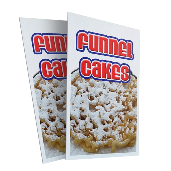 Funnel Cakes (2-PACK) 24" x 36" Plastic Signs | Sign Insert 4mm Corrugated Plastic Signs Storefront Window Poster