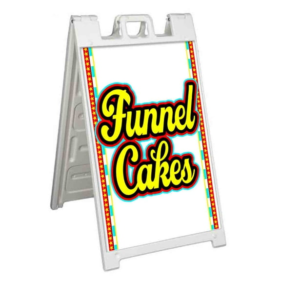 Funnel Cakes (24" X 36") Standard A-Frame Signicade, Includes Decal Applied To Stand