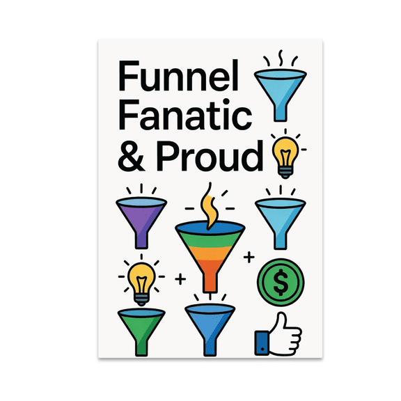 Funnel Fanatic & Proud Wall Art - Digital Marketing Enthusiast - 13x19 Poster Print