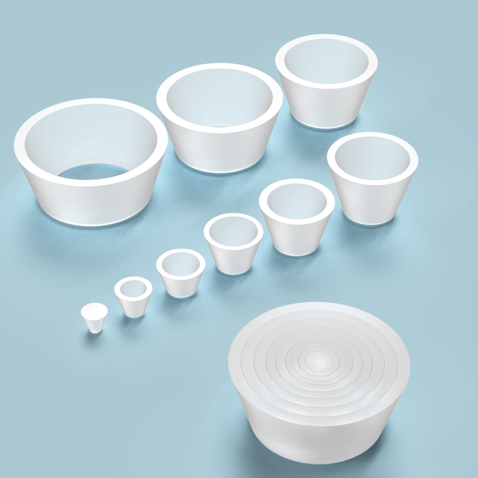 Funnel Flask Adapter Set,Silicone 9 Pack Filter Adapter Cones Smooth ...
