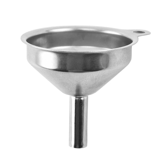 Funnel Stainless Steel Strainer Funnel with Strap Handle for Transfer of Liquids Dry Ingredients and Powders, Versatile Kitchen Tool