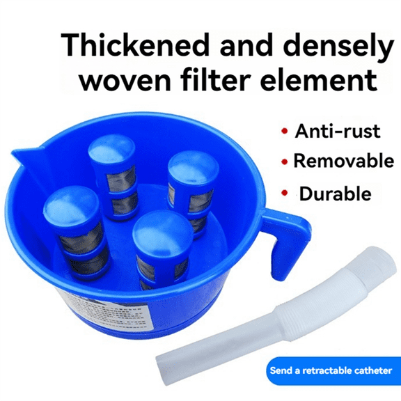 Funnel Type Oil Water Separator Fuel Filter Kit With 4 Replacement Filter Elements, Diesel And Gasoline Fuel System Filter Accessory