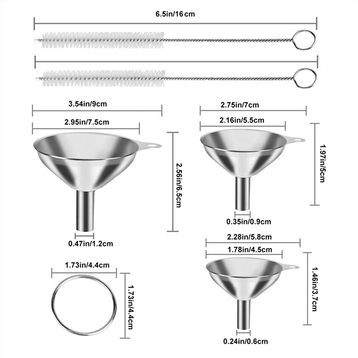 Funnels for Filling Bottles 3Pcs Stainless Steel Mini Kitchen Funnel Set Funnels for Transferring Essential Oils Liquid