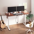 thumbnail image 1 of FunniHomi 60" x 24" Electric Height Adjustable Standing Desk with Hooks, Whole-Piece Desktop Cable Management Tray, and Built-in Power Outlet, Ergonomic Sit-Stand Desk for Home Office(2 Packages), 1 of 11