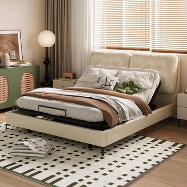 FunniHomi Durable Motor Adjustable Bed Frame Queen Size with Remote, Foot and Head Adjustable, Whisper Quiet
