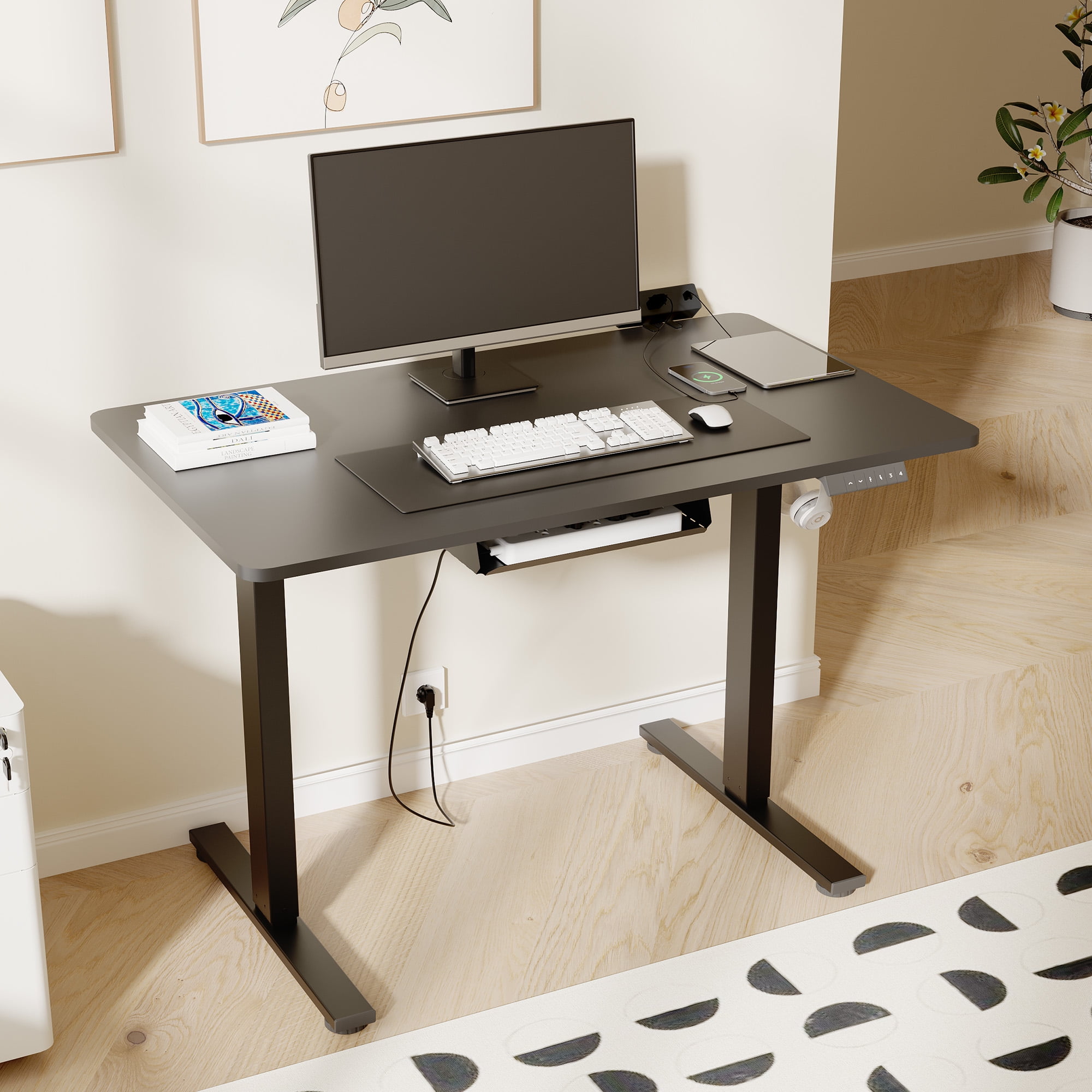 FunniHomi Height Adjustable Standing Desk with Cable Management and