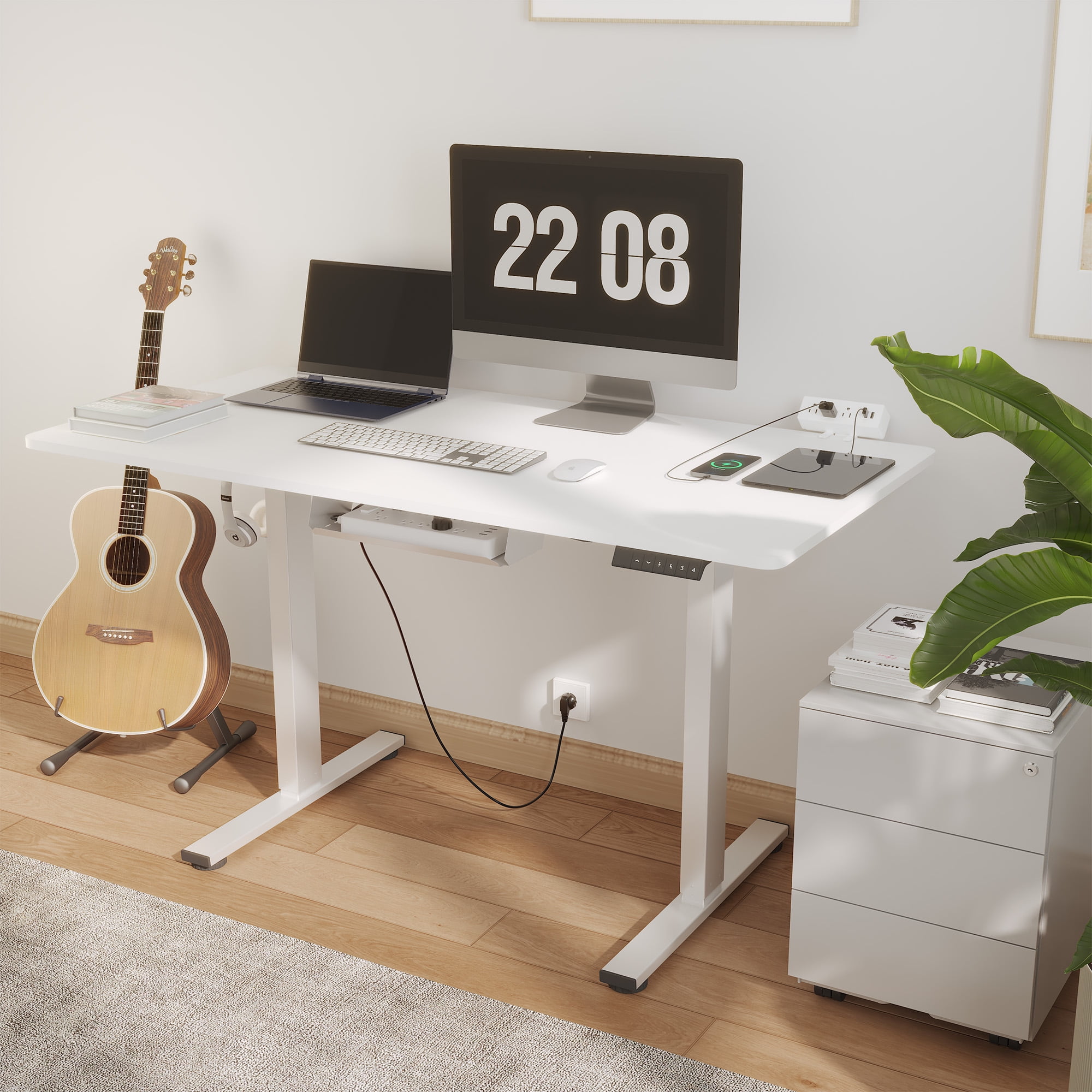 FunniHomi Height Adjustable Standing Desk with Cable Management and